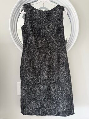 Nora Gardner Sleeveless Black Speckled Midi Sheath Dress with pockets